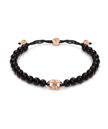 Baltique uni link rope black amber bracelet - 1