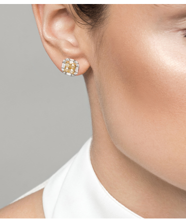 Fancy yellow diamond earrings - 2