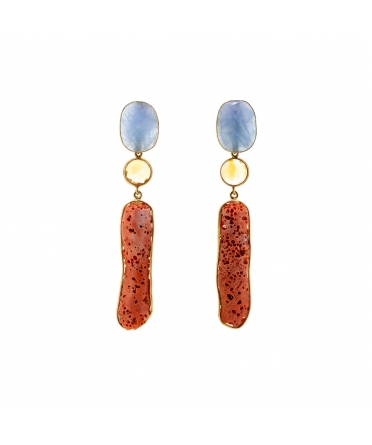 Natural coral earrings - 1