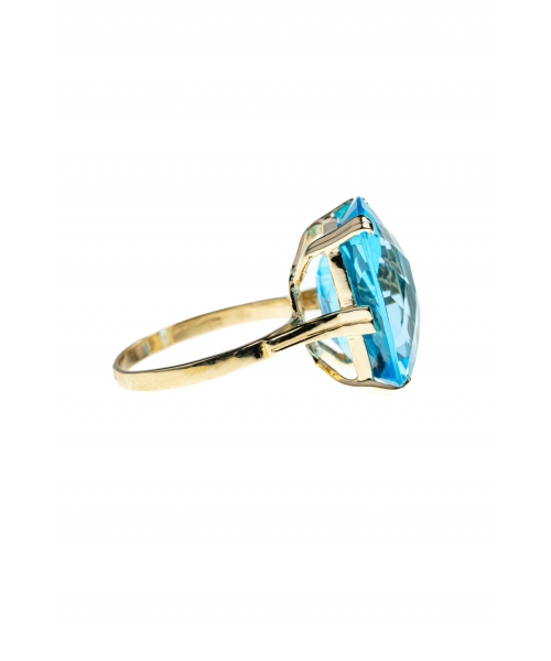 Złoty pierścionek Dolce Vita z topazem Swiss Blue - 1