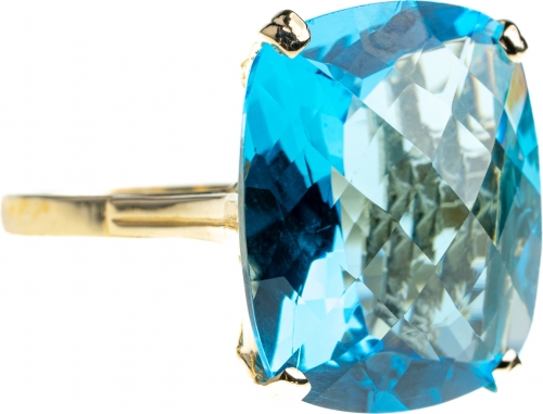 Złoty pierścionek Dolce Vita z topazem Swiss Blue - 2