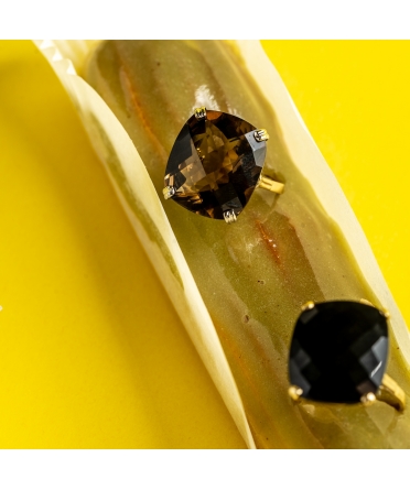 Gold Dolce Vita ring with smoky quartz - 9