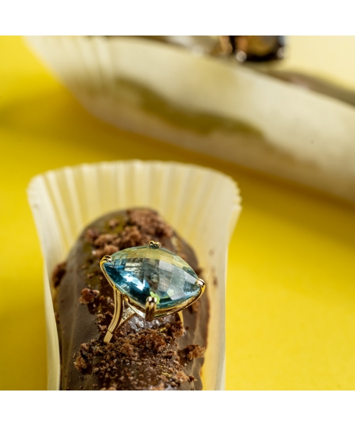 Gold Dolce Vita ring with Sky Blue topaz - 5