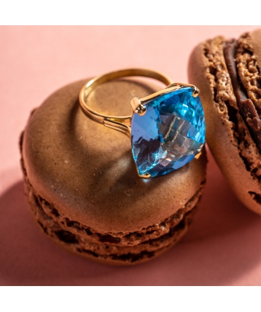 Gold Dolce Vita ring with Swiss Blue topaz - 7