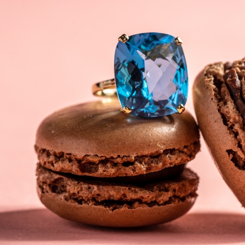 Gold Dolce Vita ring with Swiss Blue topaz - 2