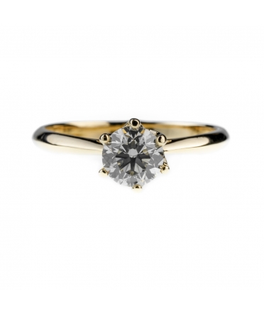 Złoty pierścionek zaręczynowy z diamentem 1 ct - 1