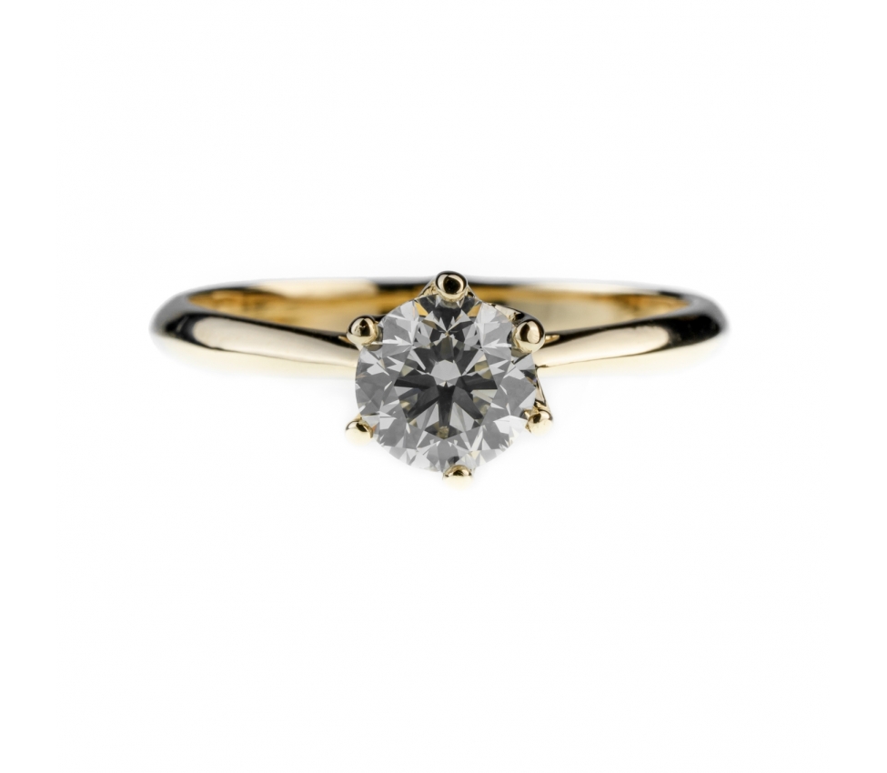 Złoty pierścionek zaręczynowy z diamentem 1 ct - 1