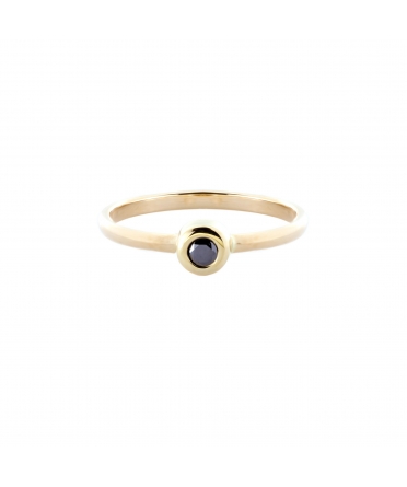 Gold ring with black diamond - 1