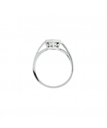 Platinum retro style 0,50 ct engagement ring - 4