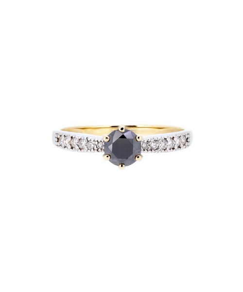 Black diamond engagement ring - 1