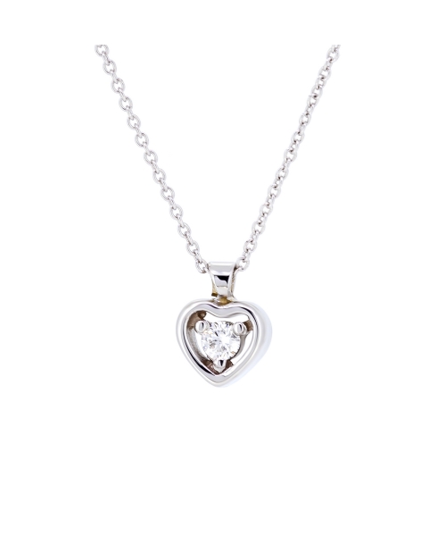 Heart-shaped diamond necklace - 1