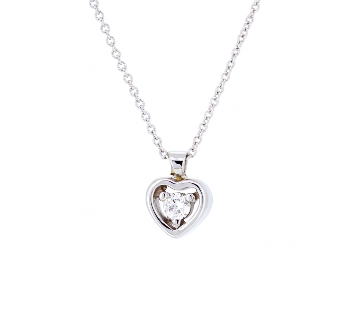Heart-shaped diamond necklace - 1