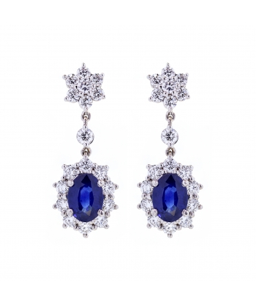 Sapphire and diamond earrings - 1