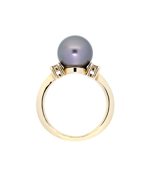 Tahiti pearl and fancy brown diamond ring - 2
