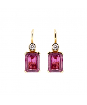 Tourmaline and diamond earrings - 1