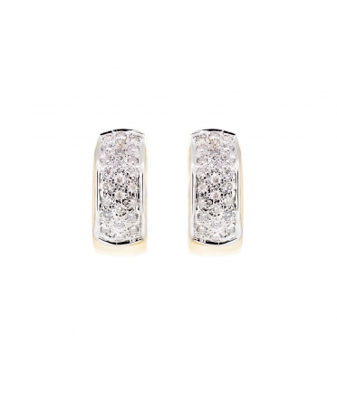 Diamond huggie gold earrings - 1
