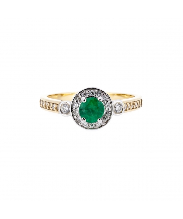 Emerald and diamond ring - 1