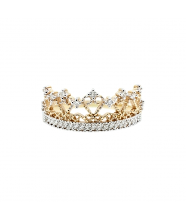 Gold crown diamond ring - 1