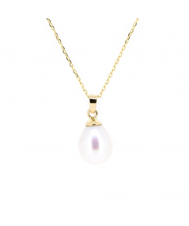 Gold necklace with pearl 50 cm - 1