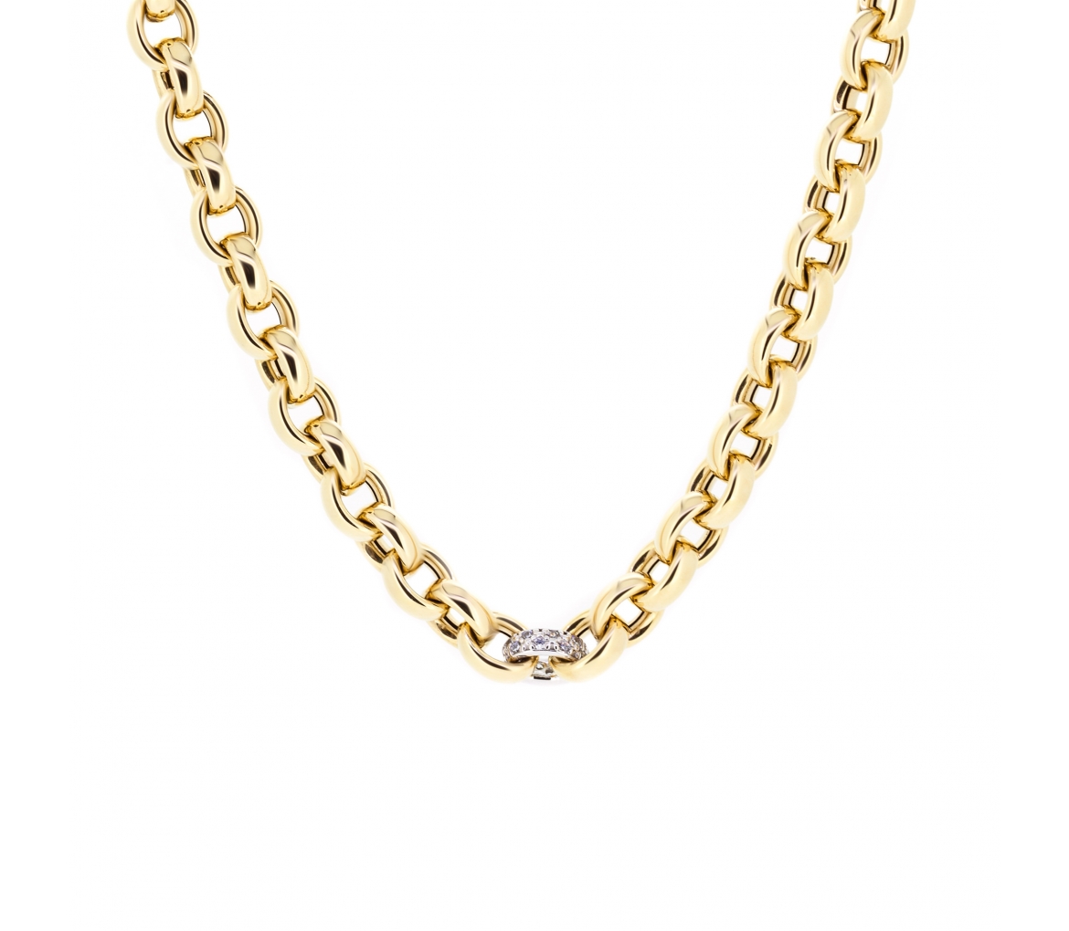 Gold rolo chain necklace 45 cm - 1