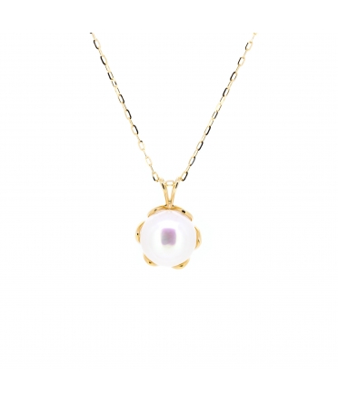 Gold necklace with big pearl - 1