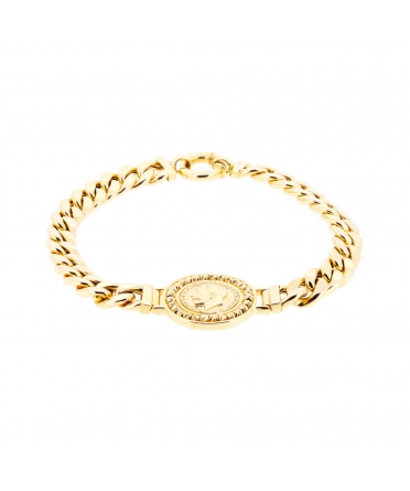 Gold chain bracelet with a medalion - 1