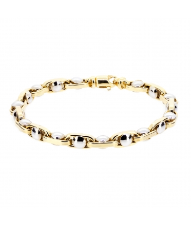 White and yellow gold bracelet - 1