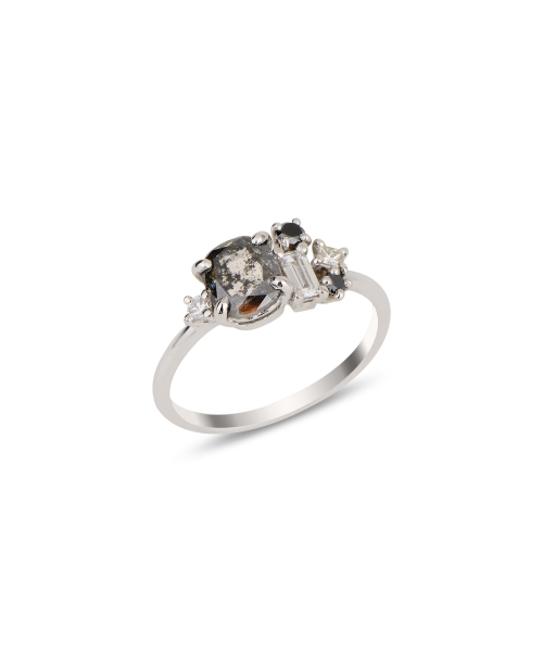 Ring with Salt and Pepper diamond - 1