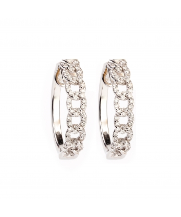 Gold hoop earrings with diamonds - 2