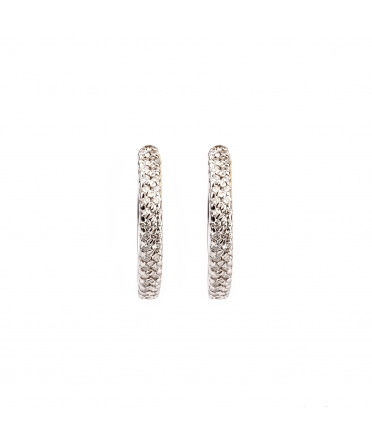 Gold hoop earrings with diamonds - 1