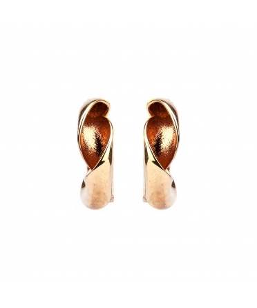 Gold two-color hoop earrings - 1