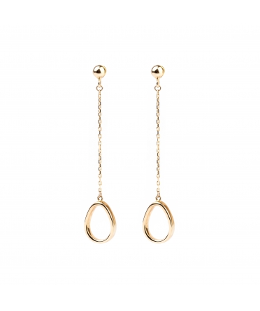 Gold long stud earrings - 1