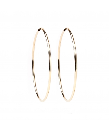 Gold hoop earrings 6 cm - 2