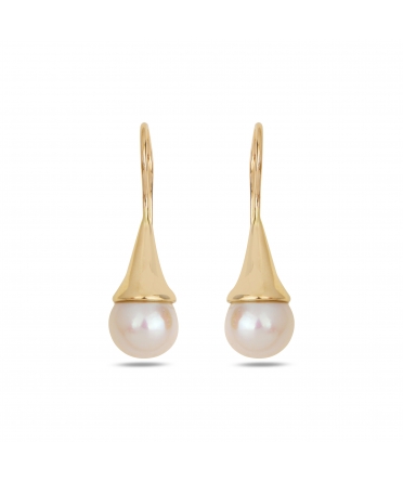 Gold earrings with pearls - 1