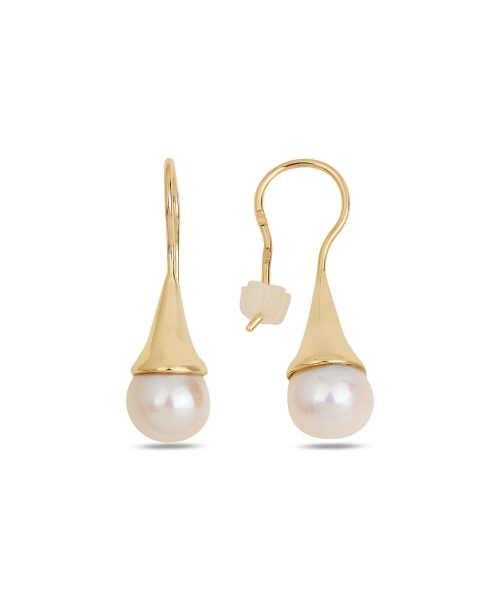 Gold earrings with pearls - 2