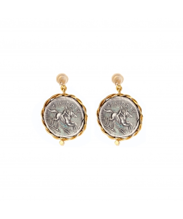 Gold and silver earrings with diamonds, Philip II of Macedon - 2