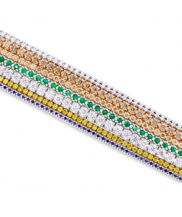 Gold sapphire tennis bracelet - 4
