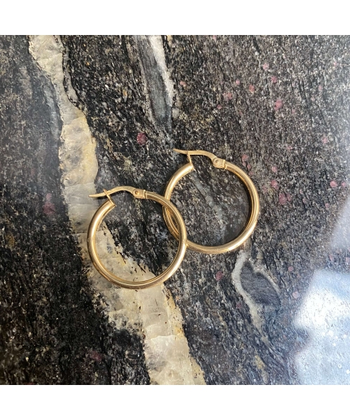 Gold hoop earrings - 2
