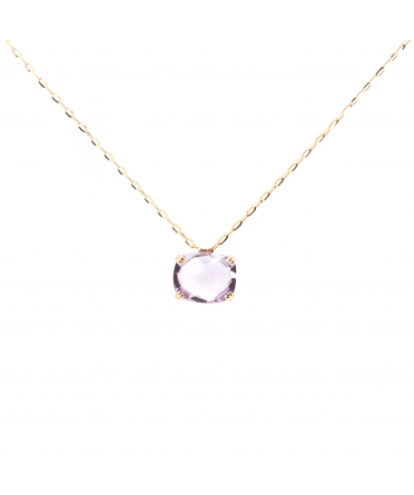 Gold Dolce Vita necklace with light amethyst - 1