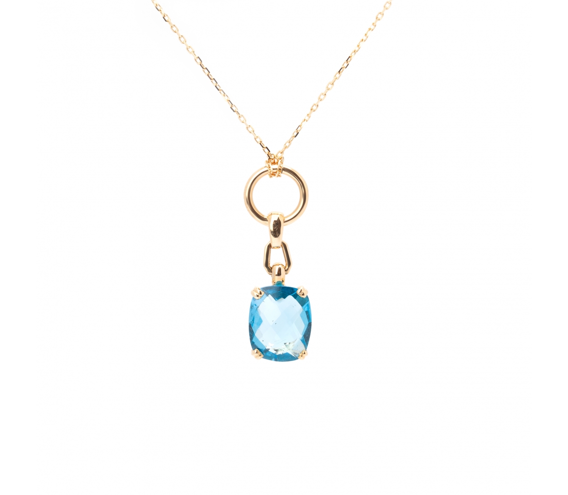 Gold Dolce Vita pendant with topaz Swiss Blue - 1