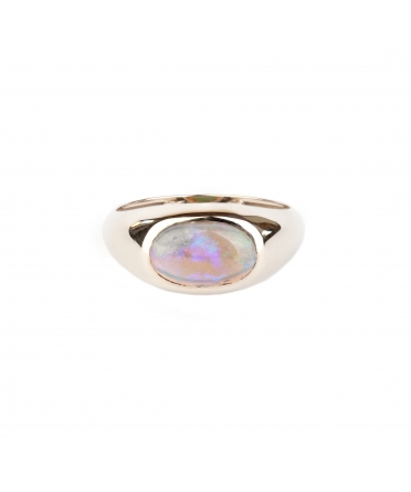 Gold signet ring with Etiopian opal - 1