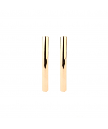 Gold straight stud earrings - 1