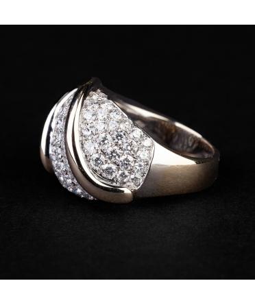 Złoty pierścionek z diamentami vintage - 1