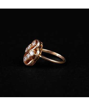 Złoty pierścionek z diamentami, połowa XX wieku - 1