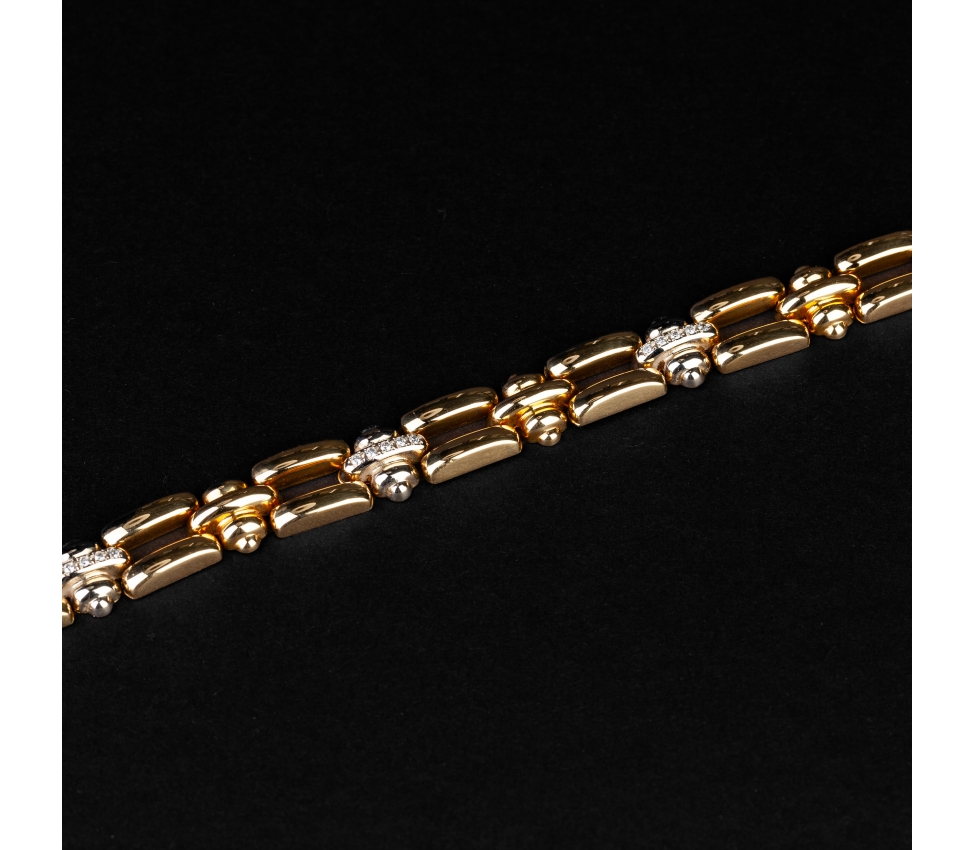 Goldvintage bracelet with diamonds - 1