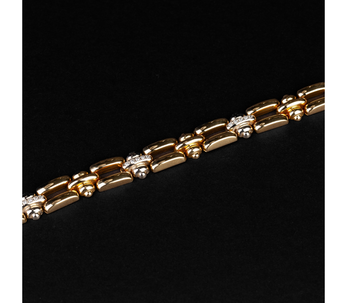 Goldvintage bracelet with diamonds - 1