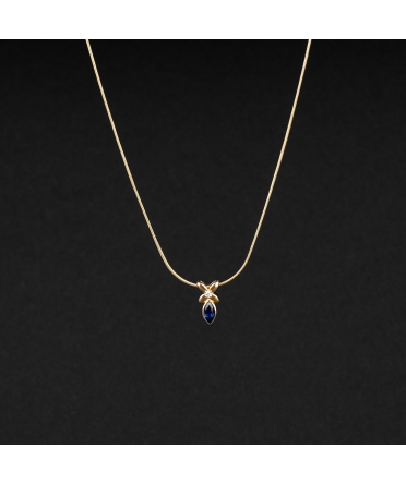 Gold Maison Birks necklace with sapphire and diamond - 1