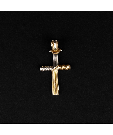 Gold Italy Tasino cross pendant, vintage - 1