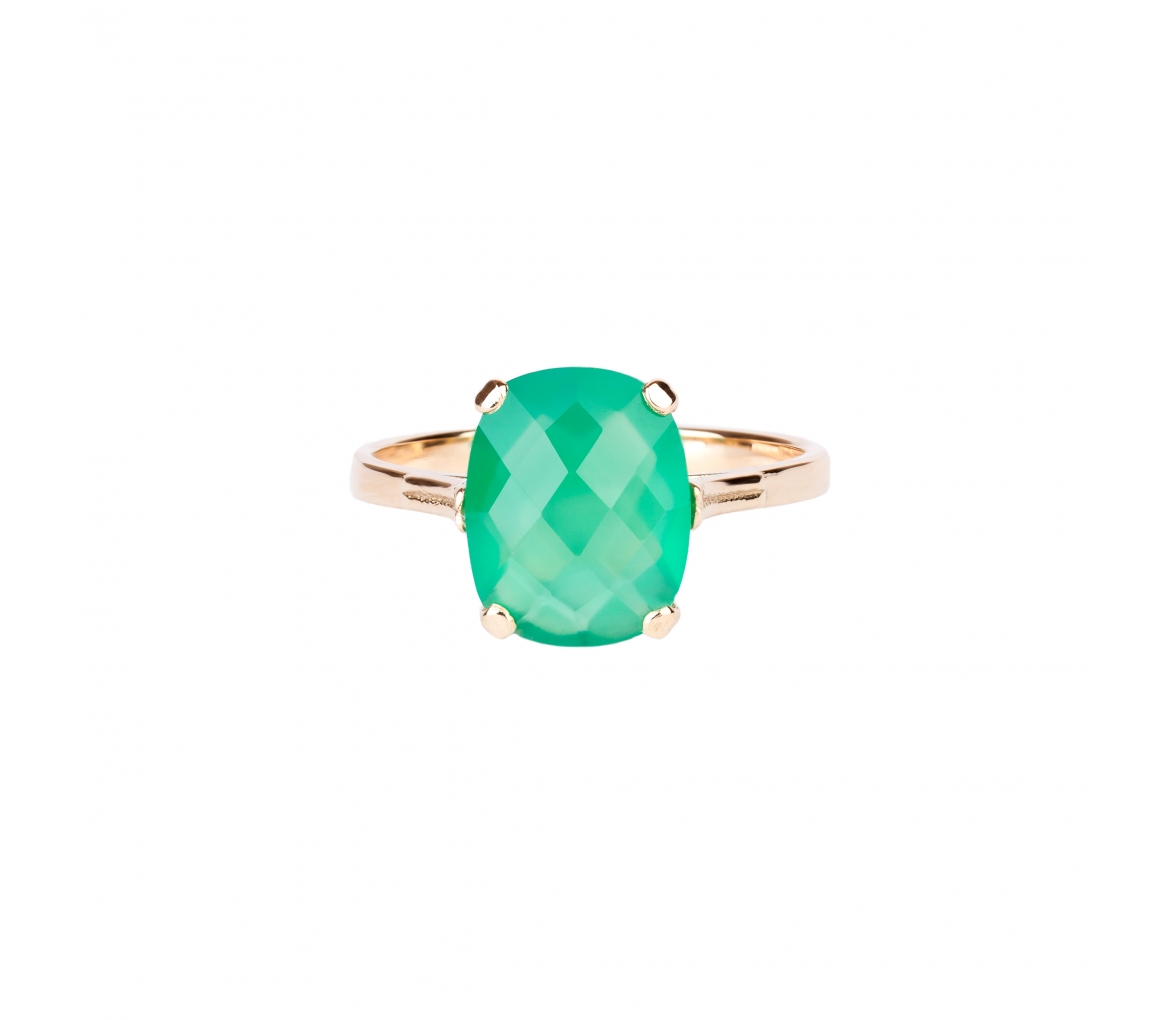 Złoty pierścionek Dolce Vita Mini z zielonym onyksem - 2