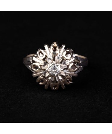 Antique gold ring with diamond - 1